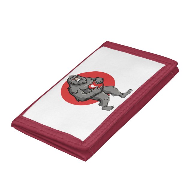 bigfoot heart valentines day trifold wallet (Bottom)