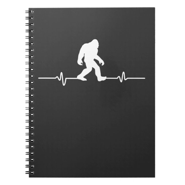Bigfoot Heartbeat Humor Funny Sasquatch Fan Notebook (Front)