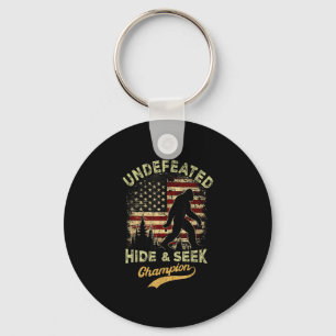 Bigfoot hide and seek champion funny sasquatch keychain