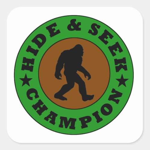 Bigfoot Hide And Seek Champion Square Sticker