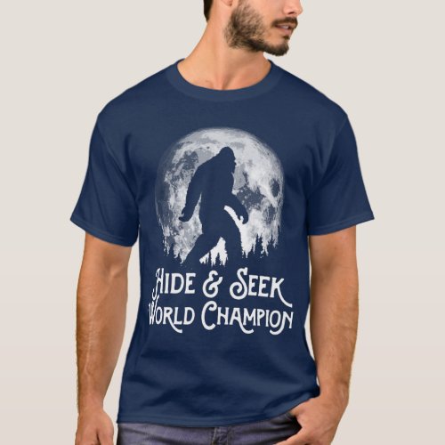 Bigfoot Hide and Seek World Champion Full Moon T_Shirt