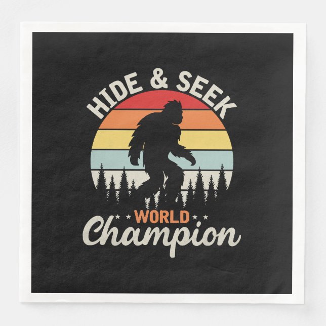 Bigfoot Hide And Seek World Champion Paper Dinner Napkins (Front)
