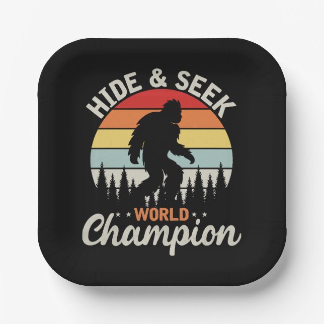 Bigfoot Hide And Seek World Champion Paper Plates (Front)