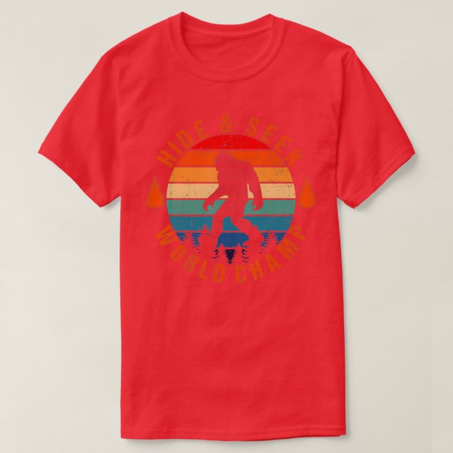 Bigfoot Hide And Seek World Champion Sasquatch Ret T-Shirt (Design Front)
