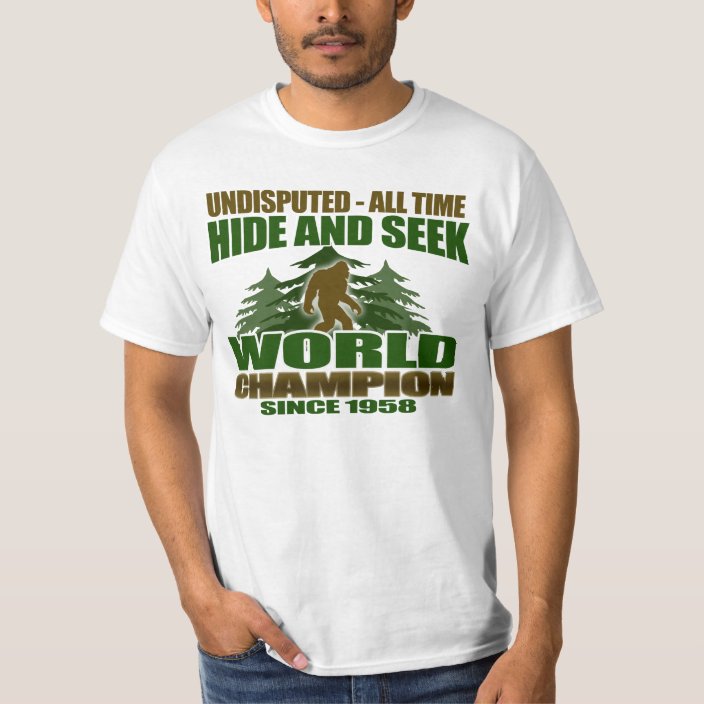 sasquatch hide and seek champion t shirt