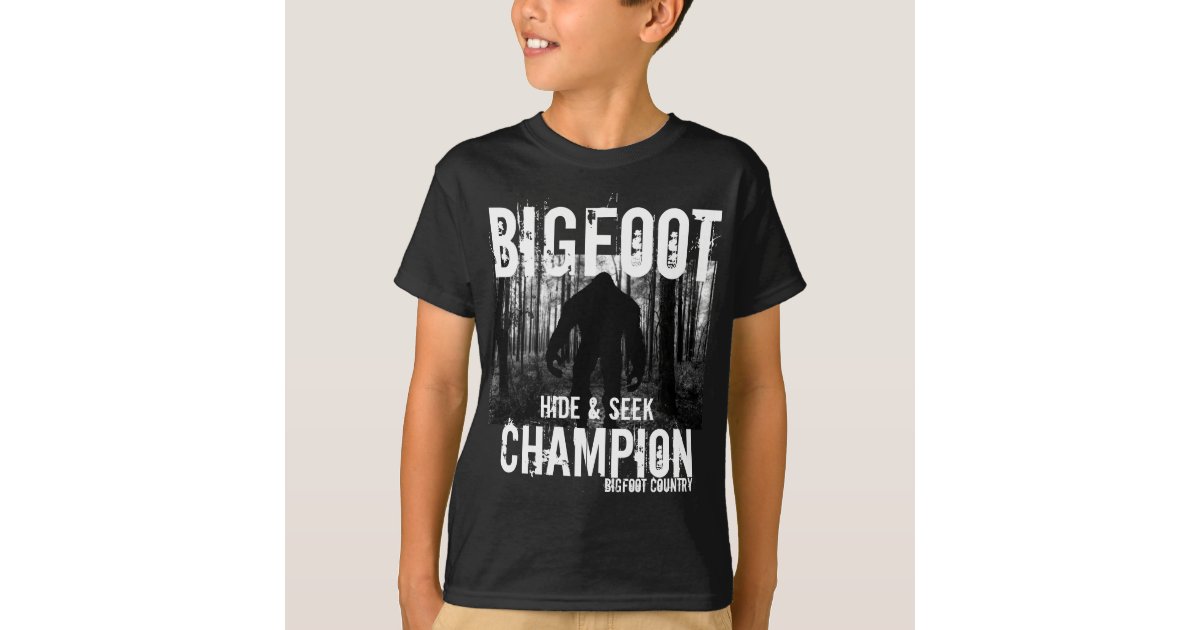 Udlevering Transplant Præferencebehandling Bigfoot hide & seek champion T-Shirt | Zazzle.com