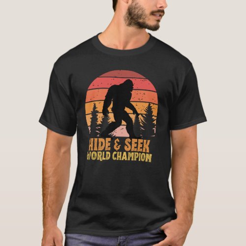 bigfoot hide  seek world champion retro T_Shirt