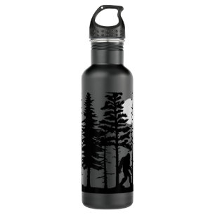 Bigfoot Hiding in Forest for Sasquatch Believers Stainless Steel Water Bottle