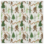 Bigfoot Hiding in the Forest Pattern Fabric