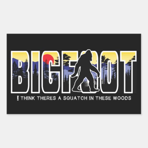 Bigfoot hiding in the woods Wild Expedition Rectangular Sticker