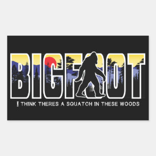 Bigfoot hiding in the woods, Wild Expedition Rectangular Sticker