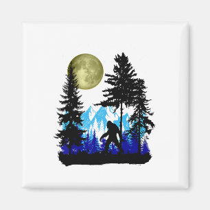 Bigfoot Hiding Under Full Moon For Sasquatch Lover Magnet