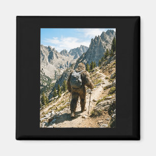 Bigfoot hiking funny sasquatch backpacking magnet
