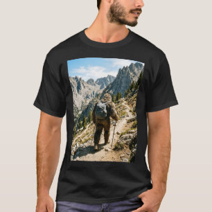 Bigfoot hiking funny sasquatch backpacking T-Shirt