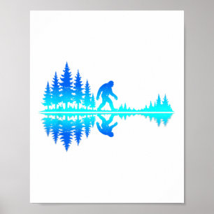 Bigfoot Hiking Shirt Nature Lover Forest Outdoor M Poster