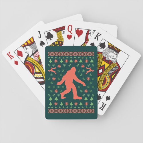 Bigfoot Holiday Sweater Tees Playing Cards