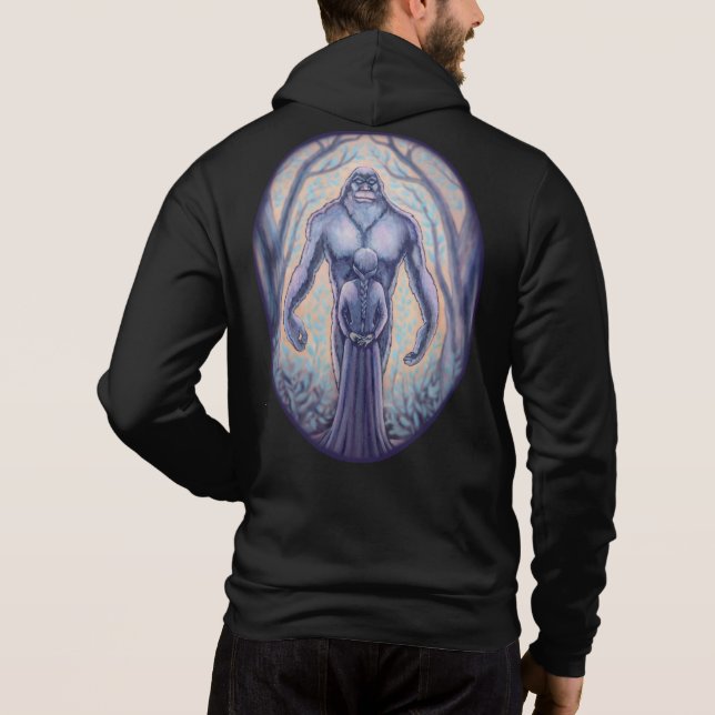 Bigfoot Hoodies Sasquatch & Maiden Art Shirts (Back)