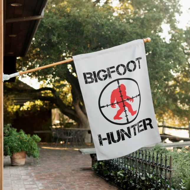 Bigfoot Hunter Funny Bigfoot Lover    House Flag (In SItu)