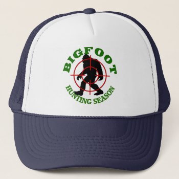 Bigfoot Hunting Season Trucker Hat by Paparaw at Zazzle