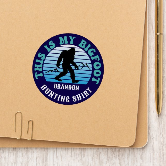 Bigfoot Hunting Squatchin Shirt Custom Name Patch (On Folder)