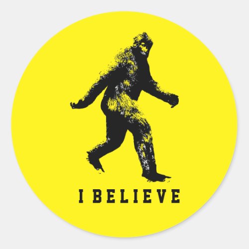 Bigfoot I Believe Classic Round Sticker