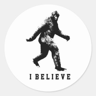 Bigfoot I Believe Classic Round Sticker