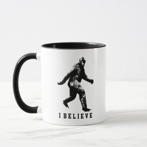 Bigfoot I Believe Customizable Text Mug