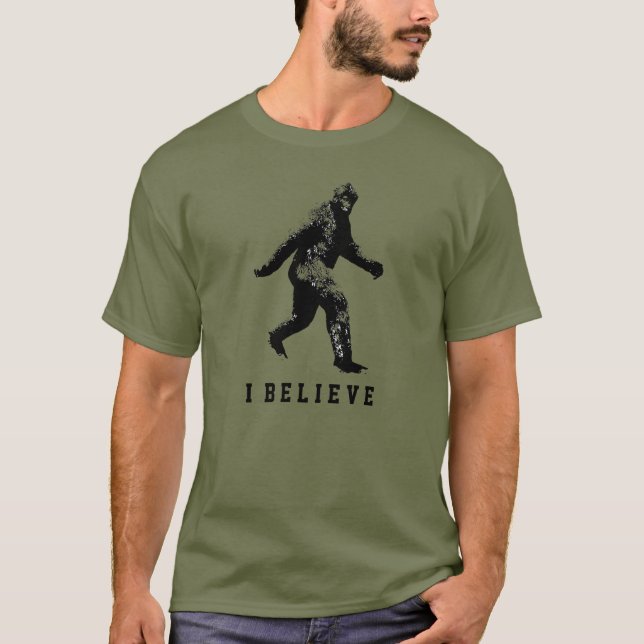 Bigfoot I Believe Customizable Text T-Shirt (Front)