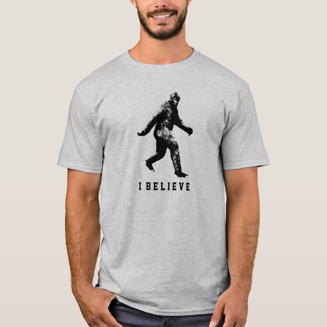 Bigfoot I Believe Customizable Text T-Shirt (Front)