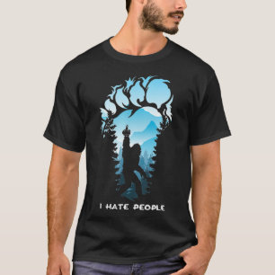 Bigfoot I Hate People Bigfoot Camping T-Shirt
