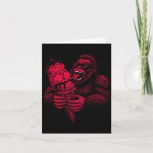 Bigfoot ice cream lover retro summer funny cryptid card