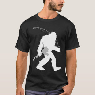 Bigfoot Ice Fishing Yeti Fisherman With Drilling A T-Shirt