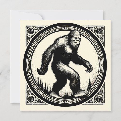 Bigfoot Illustration Folklore Card