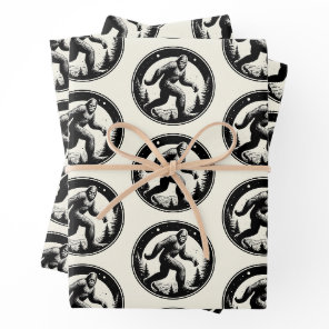 Bigfoot Illustration Folklore Wrapping Paper Sheets