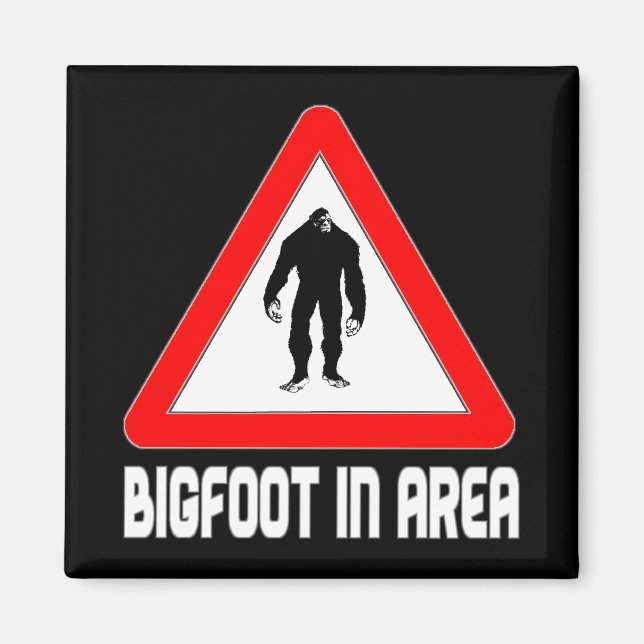 Bigfoot in Area Warning Sign Magnet (Front)
