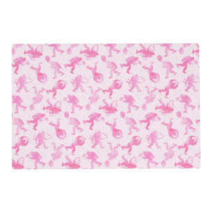 Bigfoot in Love :Pink Valentine Yeti Placemat