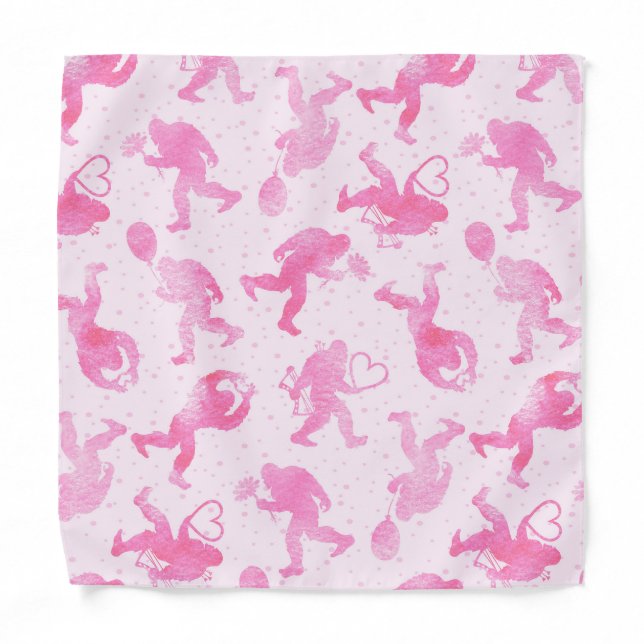 Bigfoot in Love | Valentine Sasquatch Tote Bag Bandana (Front)