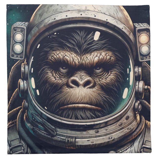 Bigfoot in Orbit Cocktail Napkins (Front)