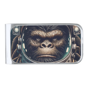 Bigfoot in Orbit Silver Finish Money Clip