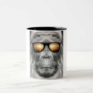Bigfoot In Shades Two-Tone Coffee Mug