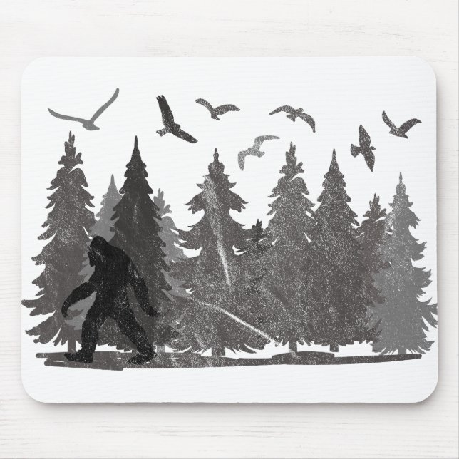 Bigfoot in the Fores Sasquatch Yeti Mouse Pad (Front)