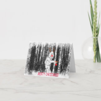 Bigfoot in the Forest Christmas Card