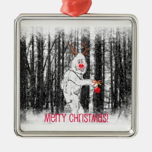 Bigfoot in the Forest Holiday Ornament