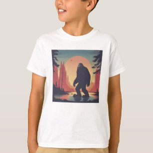 Bigfoot in the forest kid's  T-Shirt