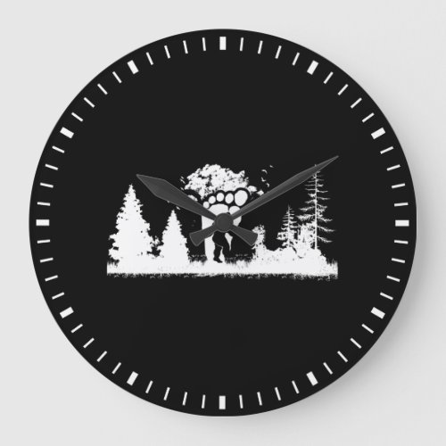 Bigfoot in the Forest Sasquatch Yeti Large Clock