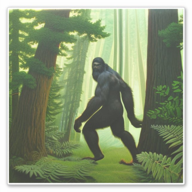 Bigfoot In The Forest Sticker (Front)