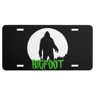 Bigfoot in the moonlight license plate