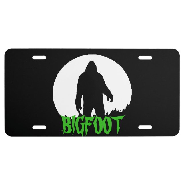 Bigfoot in the moonlight license plate (Front)
