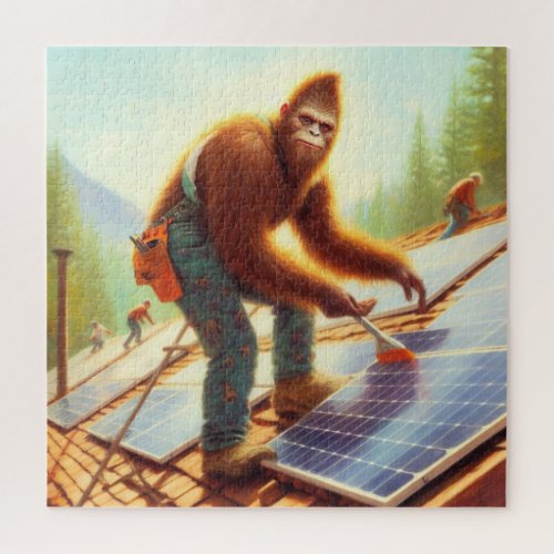 Bigfoot Installing Solar Panels Jigsaw Puzzle