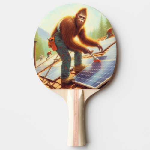 Bigfoot Installing Solar Panels Ping Pong Paddle
